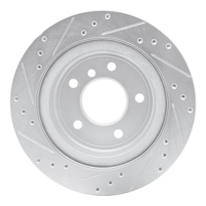 BMW Z4 Brake Rotor (1) - Rear Right - R1 Concepts - Drilled & Slotted - Silver - `09-`16
